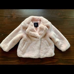 Art class kids faux fur coat size 18M